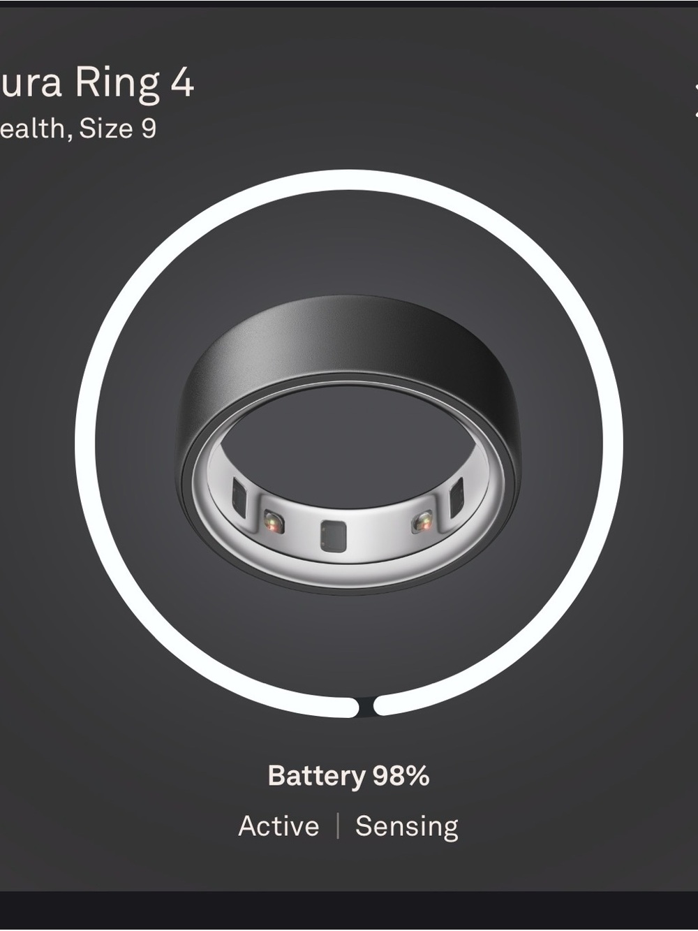 Oura Ring 4 Stealth Smart Ring - Black